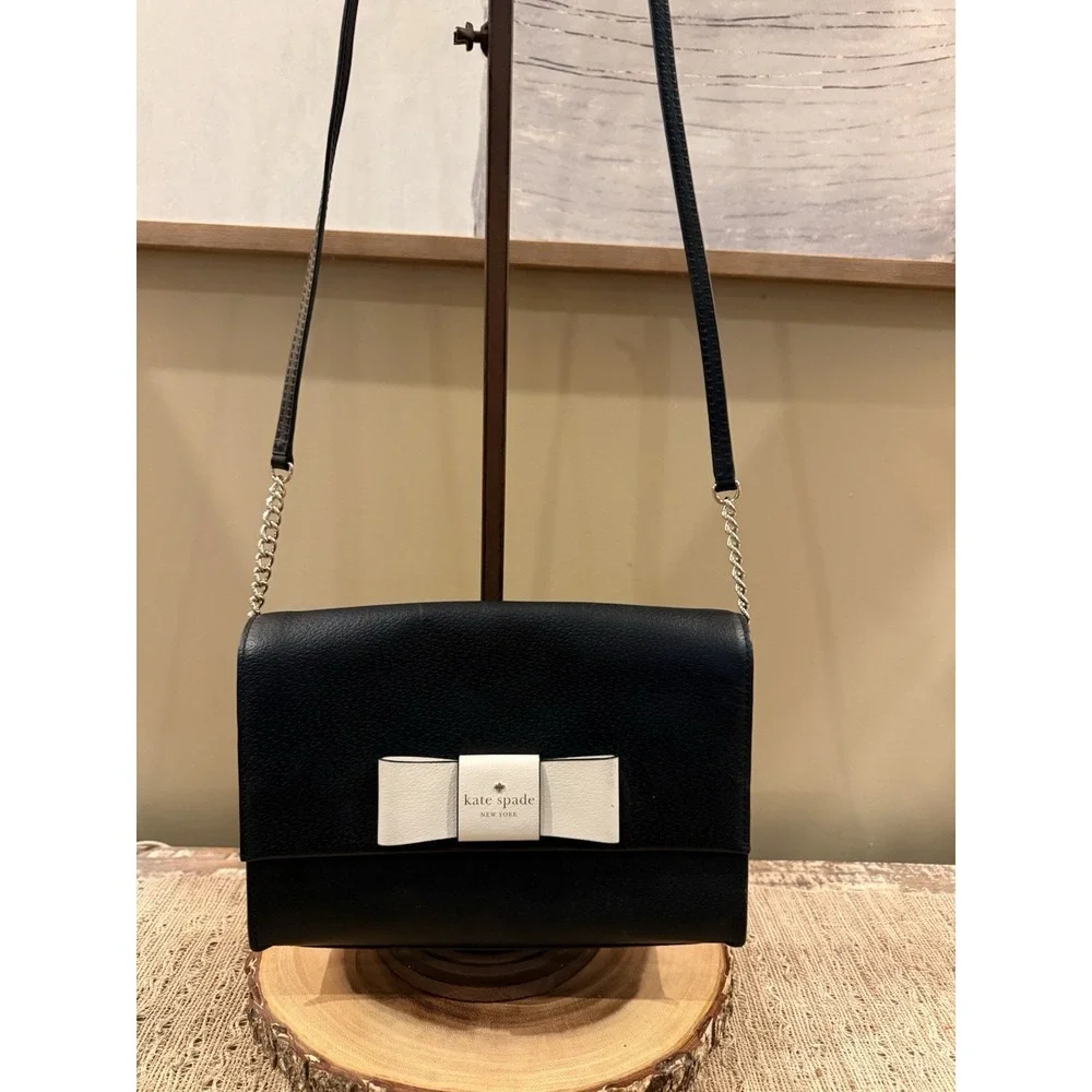 Kate Spade Robinson Street Zanni Crossbody Handbag‎ Black/white Preppy